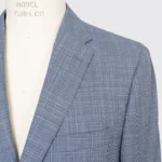 Hickey Freeman Beacon Jacket Size 44R Blue Woven Wool Silk Blend Made in U.S.A. - Image 2