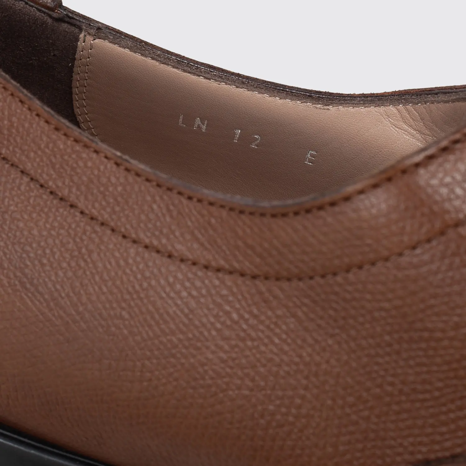 0c13078f-df02-5f91-9e4d-f3b67458b3af.jpg.webp Salvatore Ferragamo Shoes Size 12 Riley Cap Toe Oxford Brown Pebble Calf Leather - Image 1