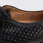 Magnanni Wingtip Oxford Shoes Size 13 Men Black Woven Leather Made in Spain - Image 3