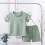 1-7Y Baby Boy Clothes Set Summer Breathe Ice Silk Toddler Girl Outfit Tops+Pant 2Pcs Sleepwear Suit Kid Children Clothes A1070 - Image 3