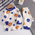 Pure Cotton Suit Boys Girls Baby Long Sleeve O-neck Top+pants Autumn Clothes Children Loose Cute Full Print Cartoon Pajamas Sets - Image 4