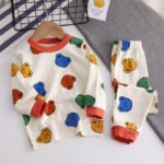 Pure Cotton Suit Boys Girls Baby Long Sleeve O-neck Top+pants Autumn Clothes Children Loose Cute Full Print Cartoon Pajamas Sets - Image 5