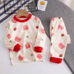 Pure Cotton Suit Boys Girls Baby Long Sleeve O-neck Top+pants Autumn Clothes Children Loose Cute Full Print Cartoon Pajamas Sets - Image 3