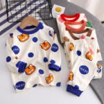 Pure Cotton Suit Boys Girls Baby Long Sleeve O-neck Top+pants Autumn Clothes Children Loose Cute Full Print Cartoon Pajamas Sets - Image 6