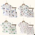Children's Clothing Summer Short Sleeve Home Sleepwear Children Sets Kids Clothes Boy Girl T-shirt shorts Cotton Suit Baby - Image 2