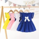 Summer Clothes Baby Girl Beach Dresses Casual Fashion Print Cute Bow Flower Princess Dress Newborn Clothing - Image 4