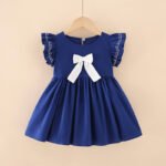 Summer Clothes Baby Girl Beach Dresses Casual Fashion Print Cute Bow Flower Princess Dress Newborn Clothing - Image 3