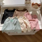 Baby Girls Long Sleeve T-shirt Kids Bowknot Tops Tees Toddler Bottoming Pullover Autumn Children's Clothing Casual - Image 4