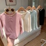 Baby Girls Long Sleeve T-shirt Kids Bowknot Tops Tees Toddler Bottoming Pullover Autumn Children's Clothing Casual - Image 5