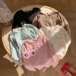 Baby Girls Long Sleeve T-shirt Kids Bowknot Tops Tees Toddler Bottoming Pullover Autumn Children's Clothing Casual - Image 6