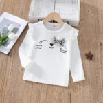 Spring Autumn Girls T-shirt Cotton Tops For Kids Cartoon Children Shirts Long Sleeve Baby Blouse Toddler Bottom Clothing - Image 5