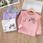 Spring Autumn Girls T-shirt Cotton Tops For Kids Cartoon Children Shirts Long Sleeve Baby Blouse Toddler Bottom Clothing - Image 3