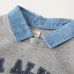 2025 New Style Kids Clothes Pullover Cotton Fake Two-Piece Sweatshirt 2-7Y Children Boys Girl Bear Print Casual Fleece Lined Top - Image 2