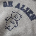 2025 New Style Kids Clothes Pullover Cotton Fake Two-Piece Sweatshirt 2-7Y Children Boys Girl Bear Print Casual Fleece Lined Top - Image 3