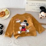 Fashion Cartoon Boys Base Shirts Tops Long Sleeve Tshirts Spring Fall Children Clothing Round Collar Pullover Kids Blouse Mickey