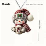 1pc Cute Mini Snowman Ornament – Lightweight Acrylic Pendant with Chains, For Christmas Party, Christmas Decoration, Home Decor - Image 6
