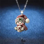 1pc Cute Mini Snowman Ornament – Lightweight Acrylic Pendant with Chains, For Christmas Party, Christmas Decoration, Home Decor - Image 2
