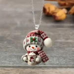 1pc Cute Mini Snowman Ornament – Lightweight Acrylic Pendant with Chains, For Christmas Party, Christmas Decoration, Home Decor
