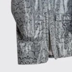 West Coast Leather Jacket XXL Gray Glossy Exotic Snakeskin Print Made in U.S.A. - Image 4