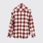 Iron Heart Shirt Size L Cream Red Plaid Heavy Cotton Flannel Snap Front Western - Image 3