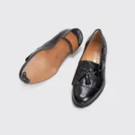 Salvatore Ferragamo Shoes Size 12 Men Black Smooth Leather Kilt Tassel Loafer - Image 5