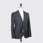 Giorgio Armani Napoli Suit Size EU56 Solid Gray Wool Two Button Made in Italy