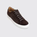 Johnston & Murphy Sneakers Size 11 Dark Brown Croc Embossed Suede Made in Italy - Image 4