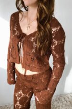 Crochet Front Tie Sweater - Image 8