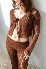 Crochet Front Tie Sweater - Image 9