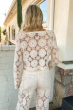 Crochet Front Tie Sweater - Image 5