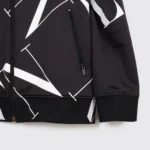 Valentino Track Jacket Size L Men Black VLTN Zip Up Enlarged Grid Print - Image 5