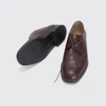 Salvatore Ferragamo Derby Shoes Size 12 Brown Pebble Grain Leather Made in Italy - Image 2