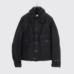 RRL Kenton Deck Jacket Size M Black Cotton Faux Shearling Collar Bomber - Image 5