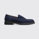 Aquatalia Shoes Size 13 Men Navy Blue Suede Weatherproof Loafer Made in Italy - Image 2