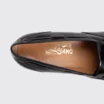 Salvatore Ferragamo Shoes Size 12 Men Black Smooth Leather Kilt Tassel Loafer - Image 3