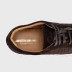 Johnston & Murphy Sneakers Size 11 Dark Brown Croc Embossed Suede Made in Italy - Image 3