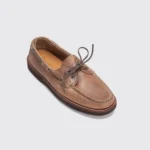 Easymoc Shoes Size 11 Brown Natural CXL Leather Vibram Ltd Edition Bateau 2-Eye - Image 2