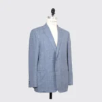 Hickey Freeman Beacon Jacket Size 44R Blue Woven Wool Silk Blend Made in U.S.A. - Image 7