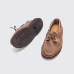 Easymoc Shoes Size 11 Brown Natural CXL Leather Vibram Ltd Edition Bateau 2-Eye - Image 4
