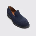 Aquatalia Shoes Size 13 Men Navy Blue Suede Weatherproof Loafer Made in Italy - Image 5