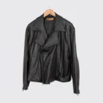 Donna Karan Biker Jacket Size XL Black Soft Full Grain Leather Quilted Lining - Image 4