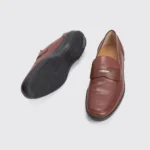 Salvatore Ferragamo Casual Loafer 12 D Brown Leather Rubber Sole Made in Italy - Image 2