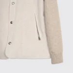 Manto Jacket Size EU52 Beige Corduroy Wool Cashmere Blend Knit Made in Italy - Image 5