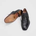Magnanni Wingtip Oxford Shoes Size 13 Men Black Woven Leather Made in Spain - Image 5