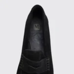Bruno Magli Driving Moc Shoes Size 12 Solid Black Suede Penny Moc Loafer - Image 3