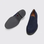 Aquatalia Shoes Size 13 Men Navy Blue Suede Weatherproof Loafer Made in Italy - Image 4