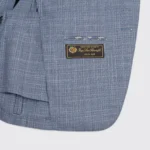 Hickey Freeman Beacon Jacket Size 44R Blue Woven Wool Silk Blend Made in U.S.A. - Image 4