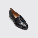 Salvatore Ferragamo Shoes Size 12 Men Black Smooth Leather Kilt Tassel Loafer - Image 4
