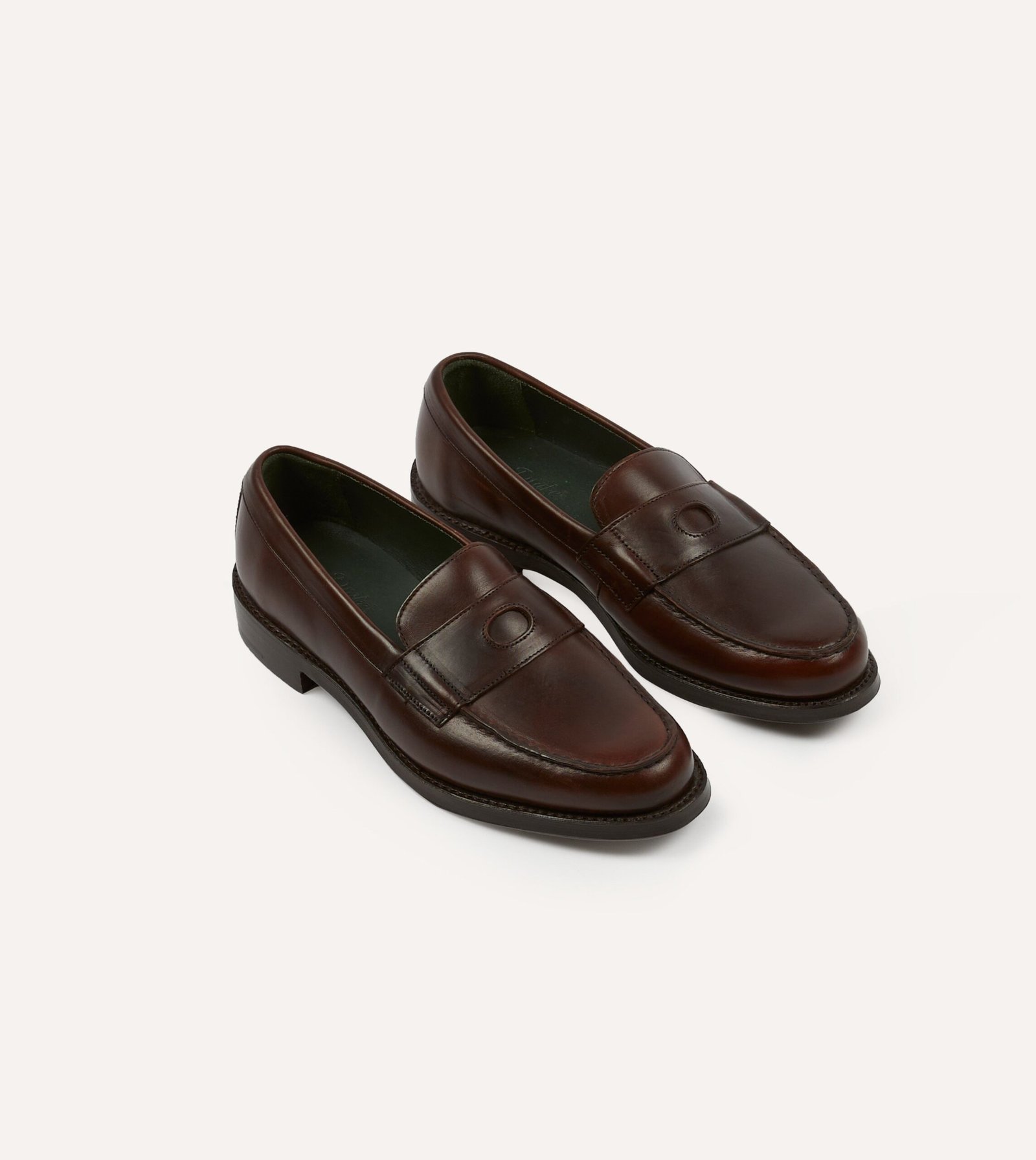 DR1AF322438-04300-1.jpg Brown Leather Charles Goodyear Welted Penny Loafer - Image 1