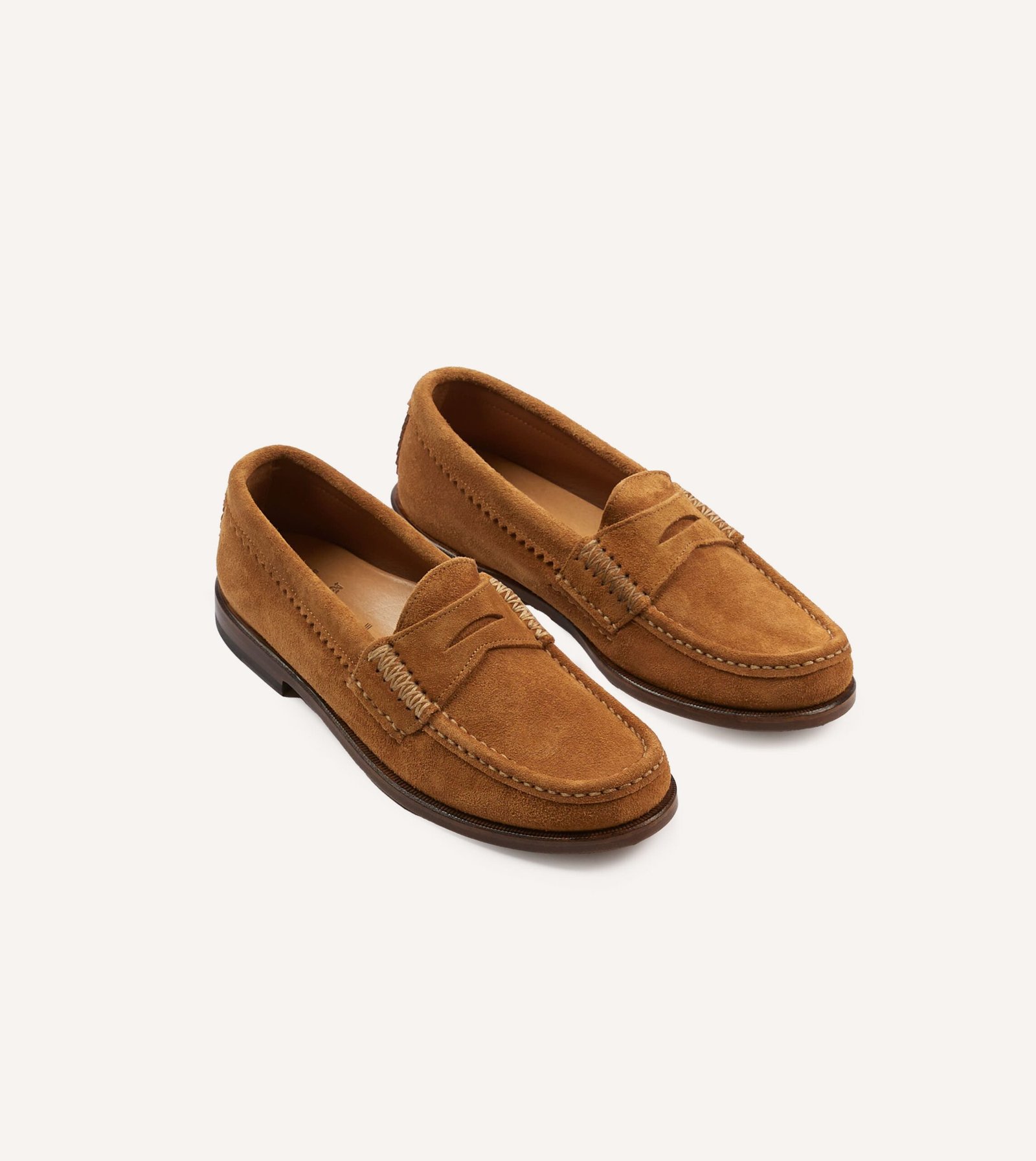 DR1AF324154-01300-1_5e63d382-ce7b-45e6-a3e3-273da426b3c2.jpg Yuketen Brown Leather Rob's Loafer - Image 1